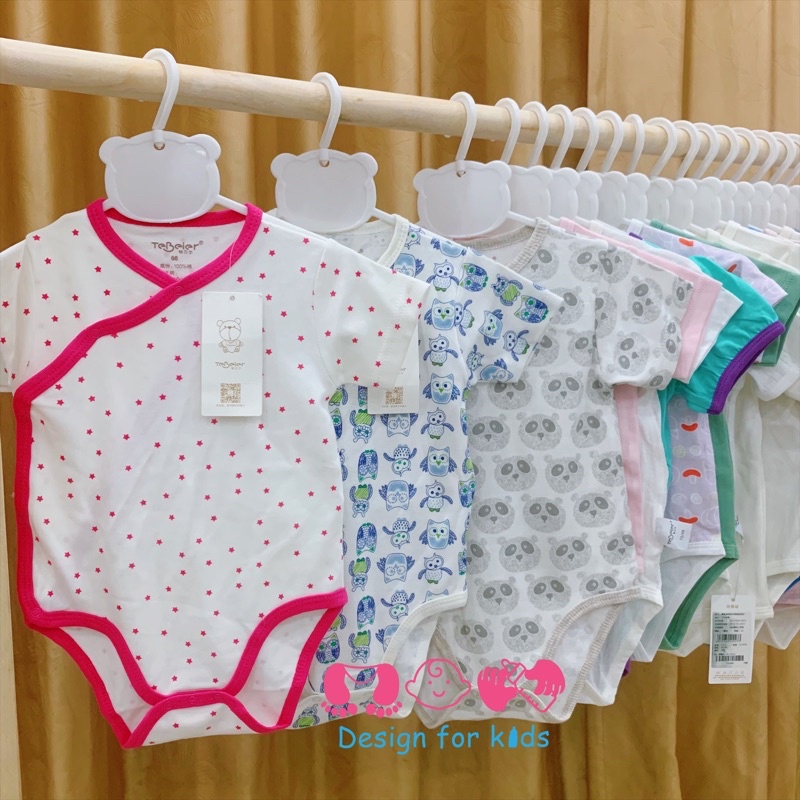 (Size 9-12m) Body chip cộc tay VẠT CHÉO / CÚC TRƯỚC hàng xuất dư các hãng cho bé trai và bé gái