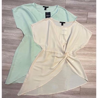 Áo Voan Tay Ngắn F21 Xoắn Eo Lệch Tà Hàng Xuất Xịn Cao Cấp Mịn Đẹp Full Tag Ver2