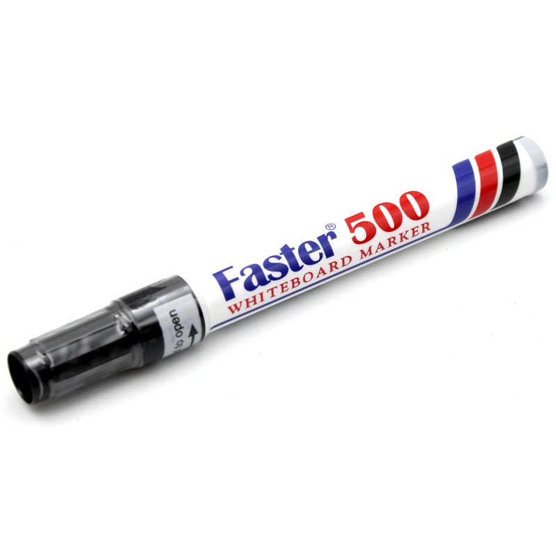 Vỉ 2 Bút Lông Bảng Faster 500 Mực Xanh Và Đen + Đồ Bôi Bảng - Faster WBE-F-SET6-BLBK - Màu Cam