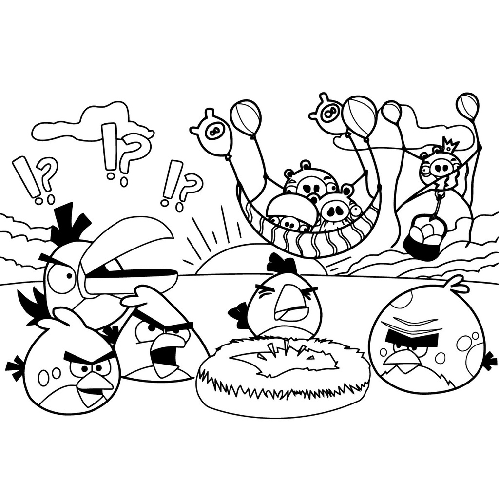 Bộ 30 tranh tô màu Angry Brids, giấy tô màu Angry Brids dành cho trẻ em