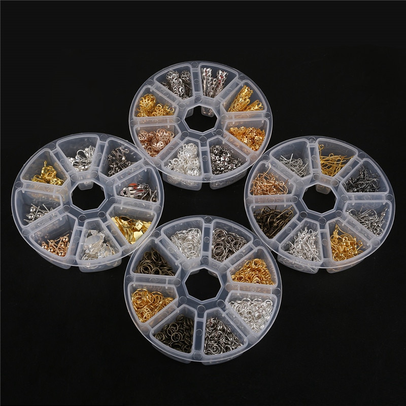Bộ nguyên liệu hỗn hợp dùng để làm trang sức móc khuyên/hạt trang sức/kẹp tóc/ghim/vòng tay