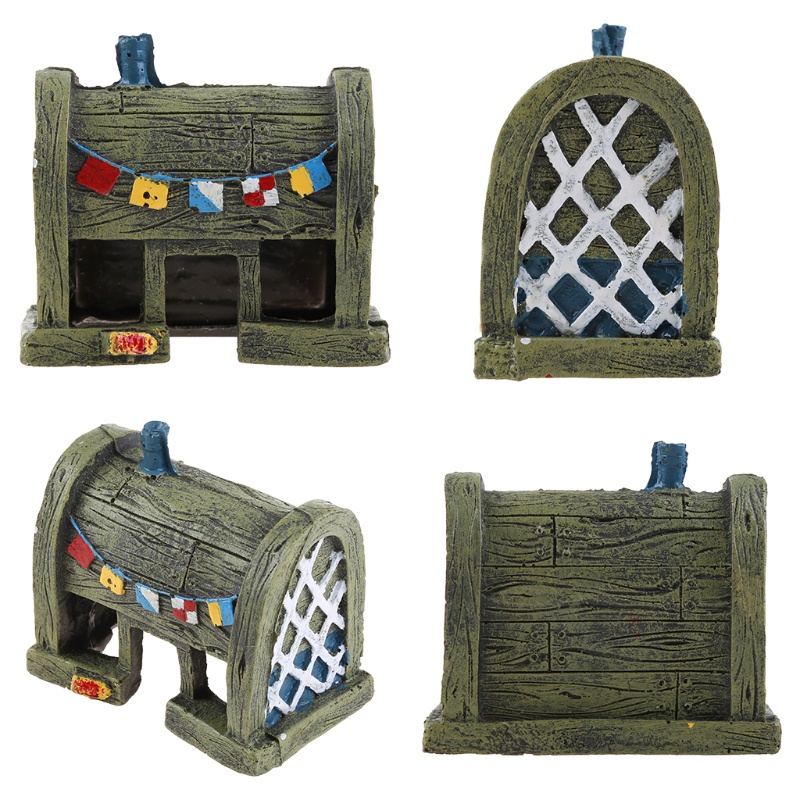 Mô hình ngôi nhà dứa/ nhà hàng cua/ tượng ẩn náu hoạt hình trang trí bể cá