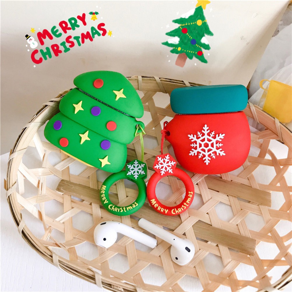 Vỏ Bảo Vệ Hộp Sạc Tai Nghe Airpods 1 / 2 Hình Ông Già Noel / Bánh Gừng / Bánh Quy / Cây Thông Noel Dễ Thương