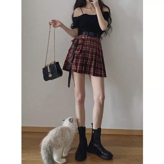 [ Mã FAXANH55 giảm 10K đơn 50K] Chân váy tennis ( kèm túi zip và belt như ảnh ) ẢNH THẬT PHÍA SAU | BigBuy360 - bigbuy360.vn