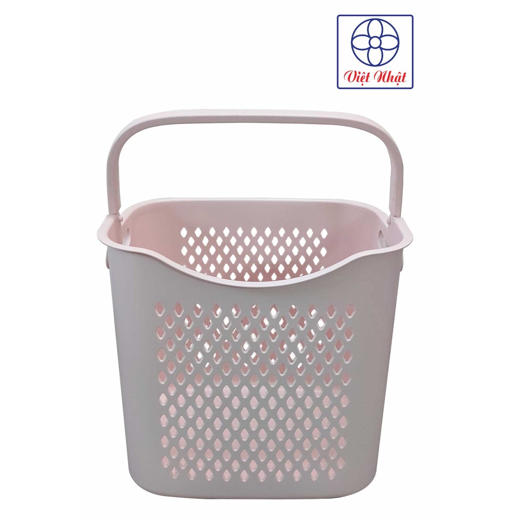 Giỏ Đựng Đồ Caro Cao VIỆT NHẬT 3373, Giỏ Nhựa Đựng Quần Áo Có Quai Xách Tiện Lợi