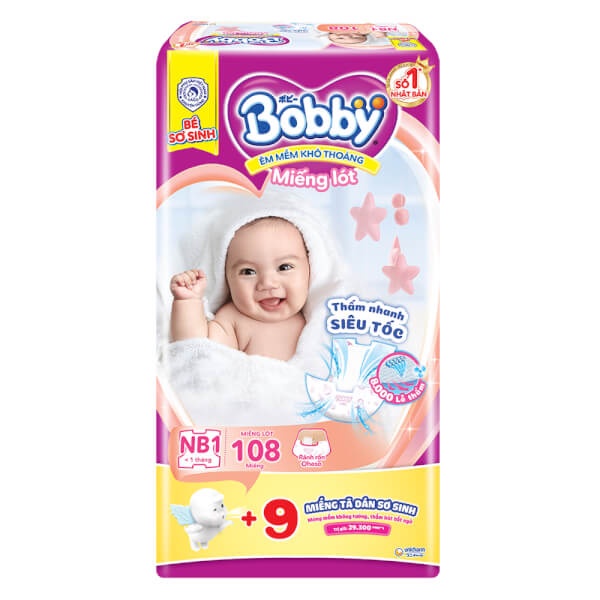 Tã-Bỉm quần Bobby NB1,2/ M60+8/ L52+8/ XL46+8/XXL30+6