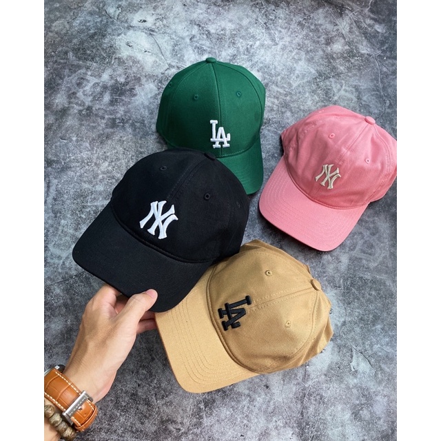 Mũ Lưỡi Trai Chất Kaki Logo Thêu Đen/Be/Xanh/Hồng