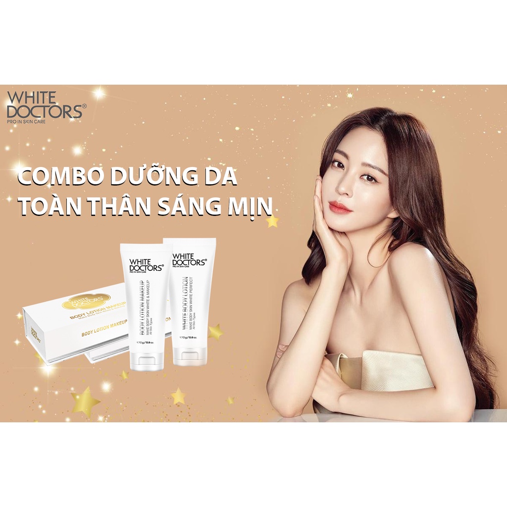 Bộ đôi White Doctors dưỡng trắng toàn thân ngày và đêm (Body Lotion Makeup 170g và White Body Lotion 170g)