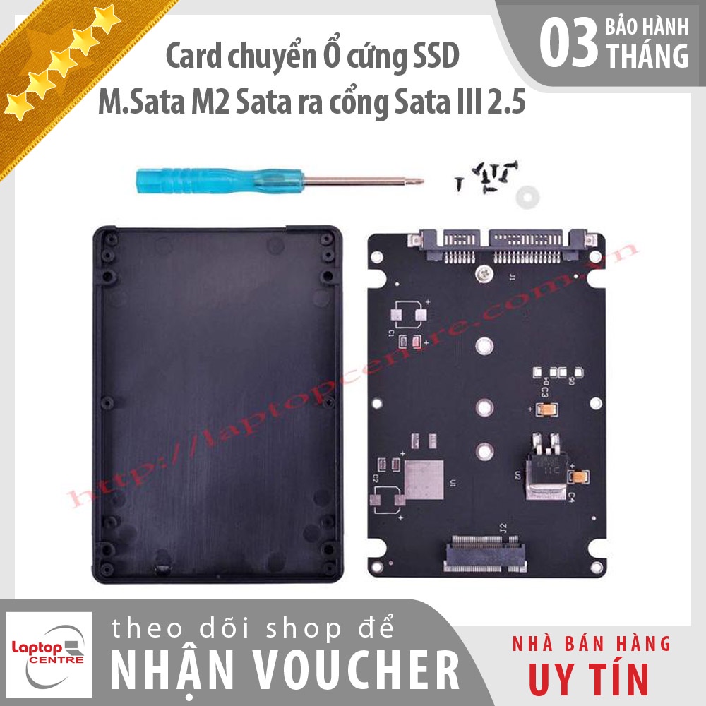 [Freeship] Box chuyển đổi Ổ cứng SSD M.Sata M2 Sata ra cổng Sata III 2.5, dễ lắp đặt, bảo hành 3 tháng [Laptopcentre]