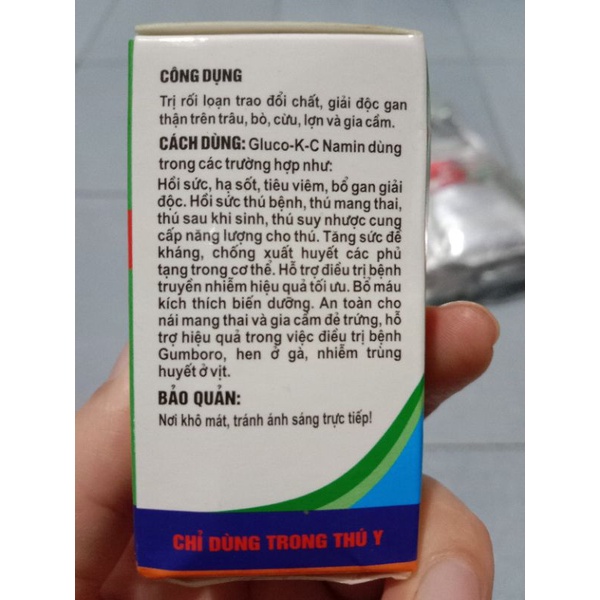 Gluco kc namin bồi bổ cho vật nuôi, trợ sức trợ lực, thèm ăn, bỏ ăn, mệt mỏi thú y, lợn chó mèo gà đá, chọi trâu bò dê