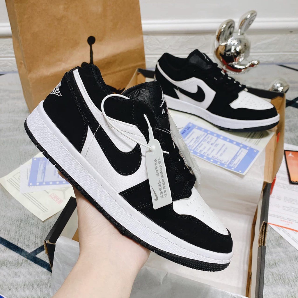 Giày Jordan panda cổ thấp màu đen trắng ❤️ Giày thể thao nam nữ sneaker Jordan panda thấp cổ đen trắng Full Box