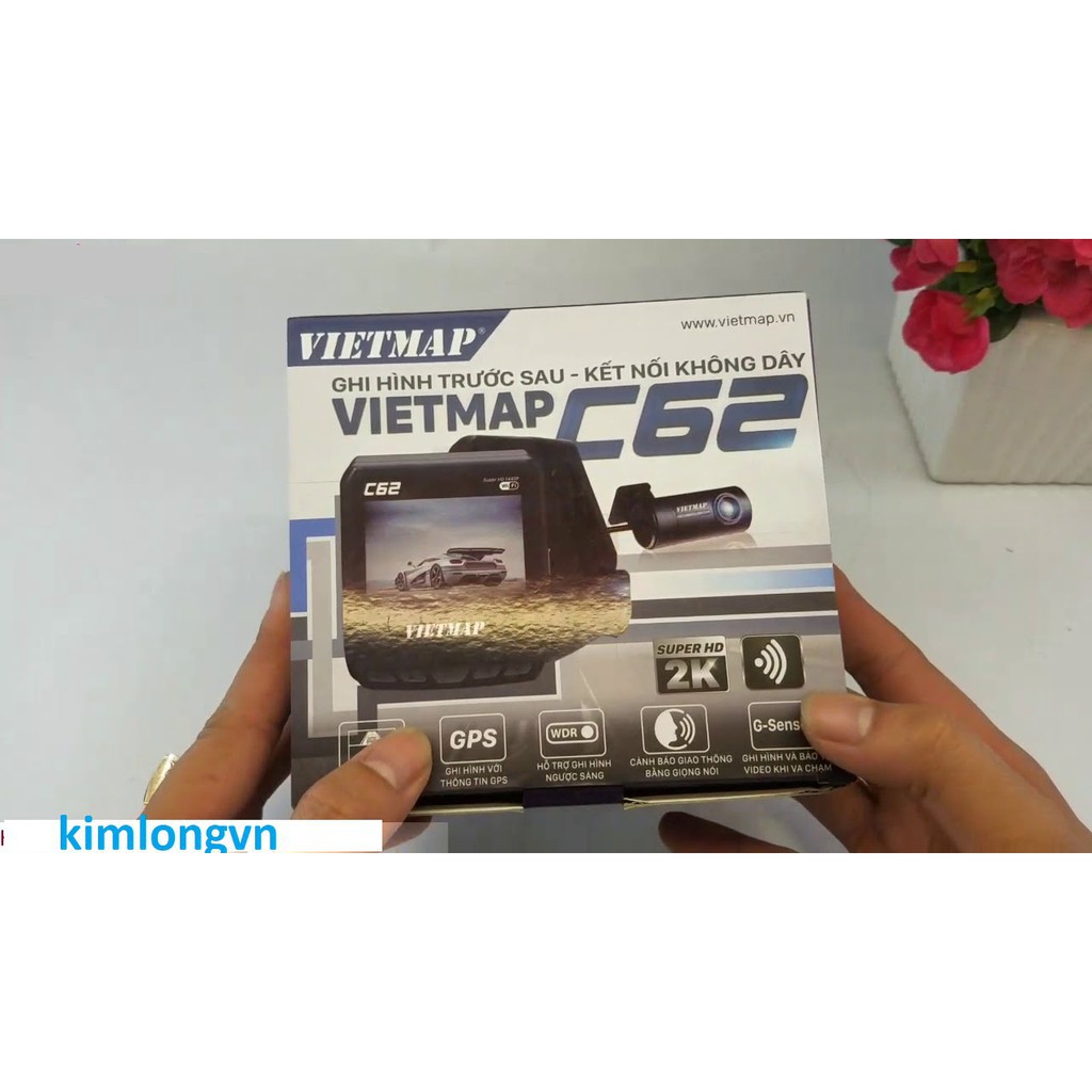 Camera hành trình Vietmap C62 | Hành trình trước sau GPS giọng nói + Kèm Thẻ nhớ