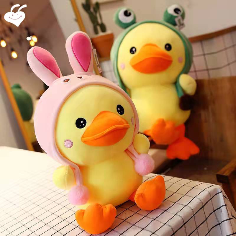 Đồ chơi nhồi bông Hình Vịt Vàng Hoạt Hình 25cm Cho Bé Gái