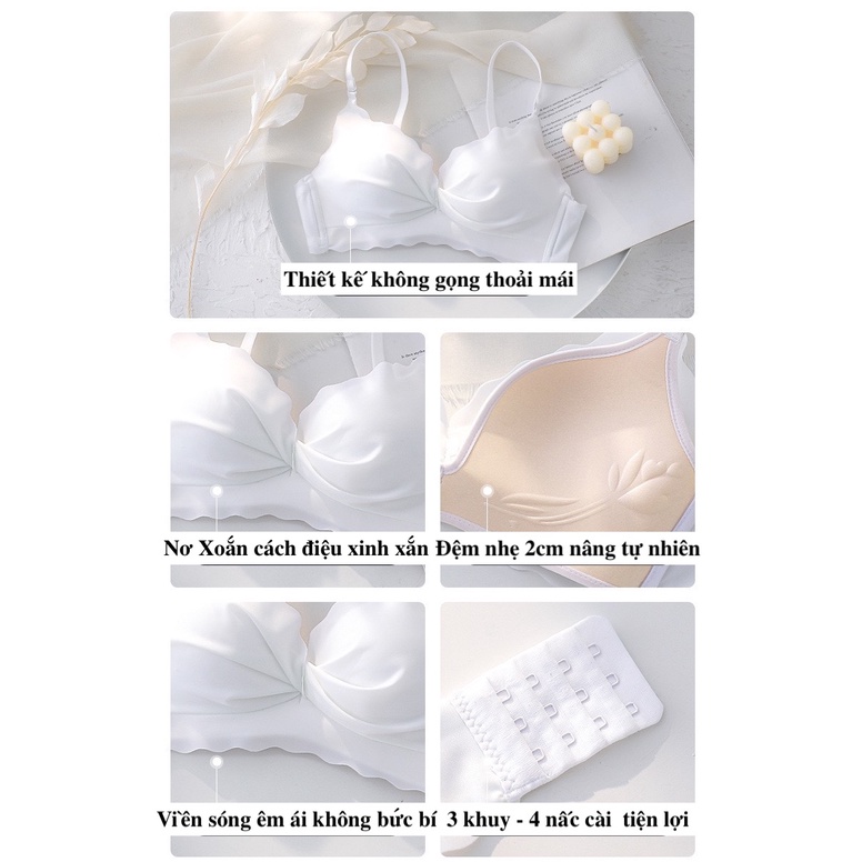 [Mã FAMARAL1 giảm 10K đơn 50K] Áo ngực su đúc non không gọng Vanvene đệm 2cm nâng ngực nơ xoắn cách điệu mới A980 | BigBuy360 - bigbuy360.vn