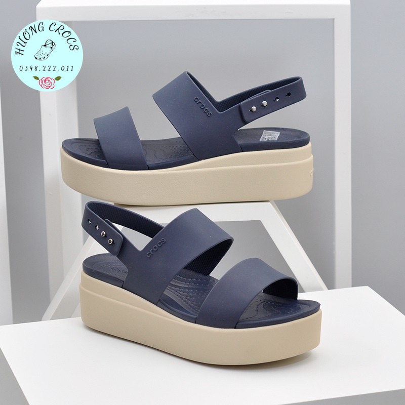 [Hàng chuẩn] Sandal Cross Brookly.n, cao gót 5p màu navy cao cấp