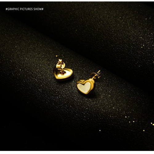 Bông Tai Trái Tim Titan Ko Đen TT 3093