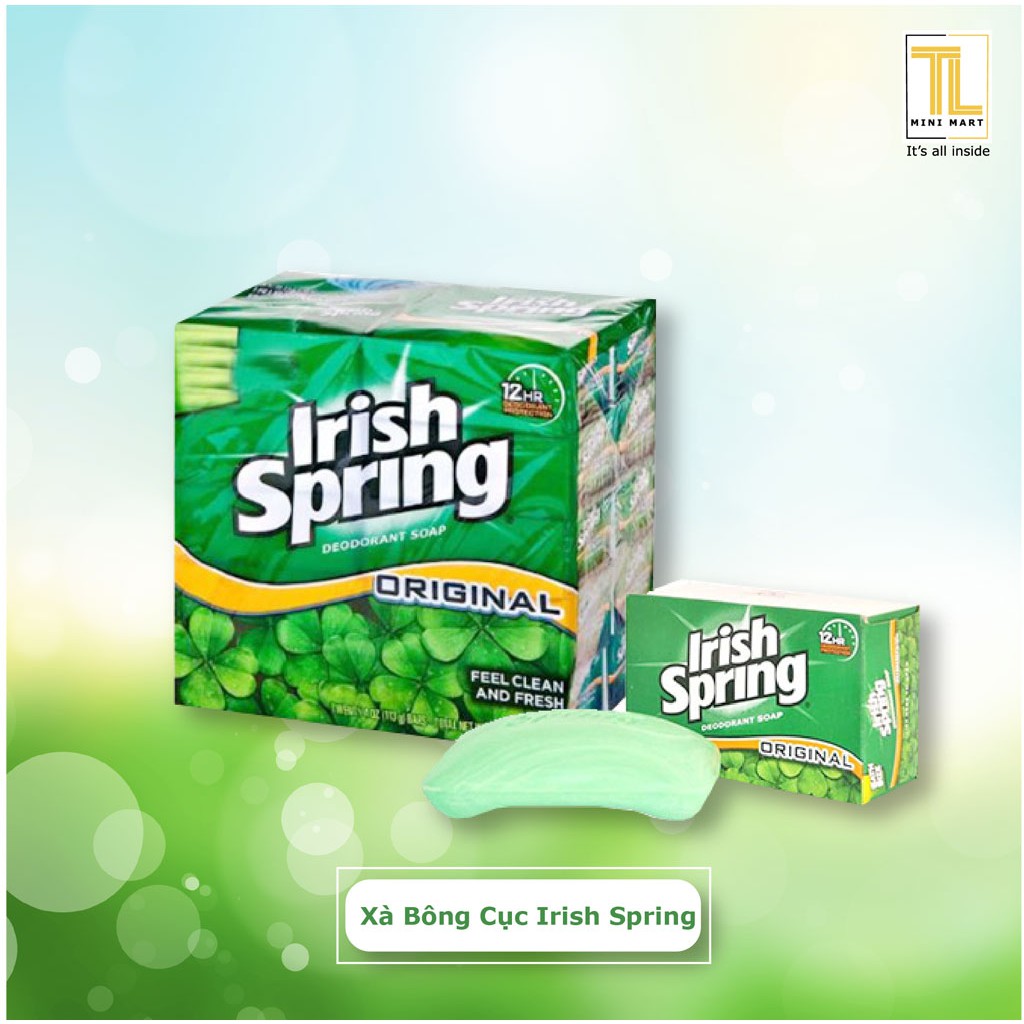 Xà bông cục diệt khuẩn Irish Spring Deodorant Soap Original 106g