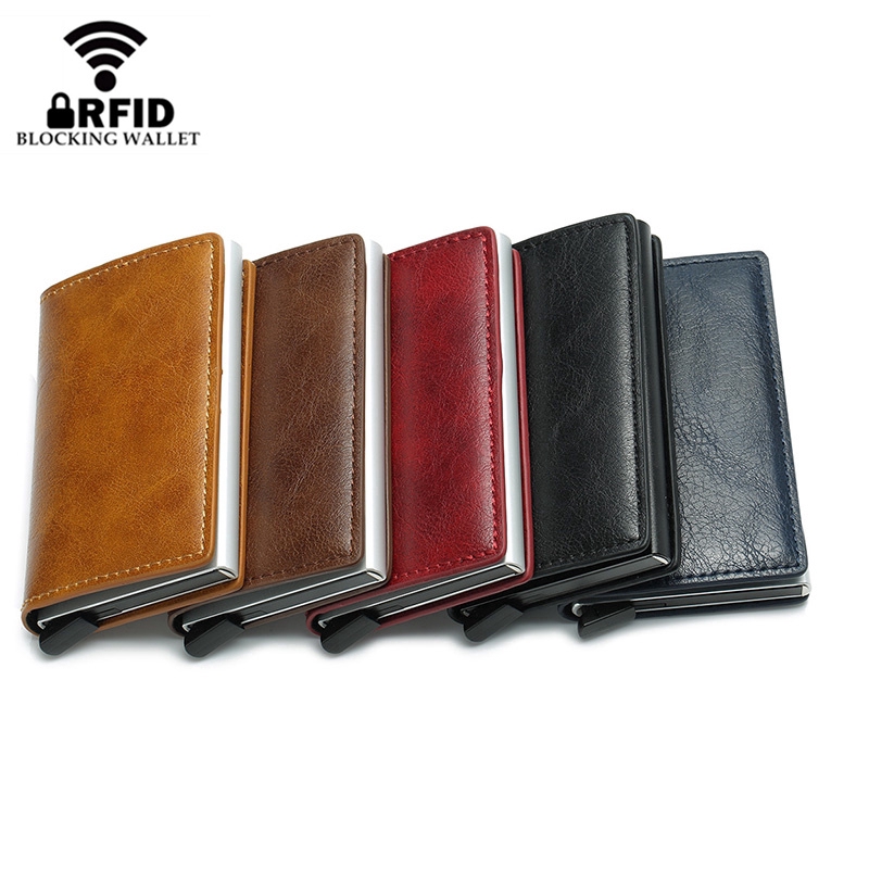 Ví đựng thẻ BISI GORO bằng da pu kiểu cổ điển chống trộm với khả năng chặn RFID cao cấp chất lượng cao cho nam