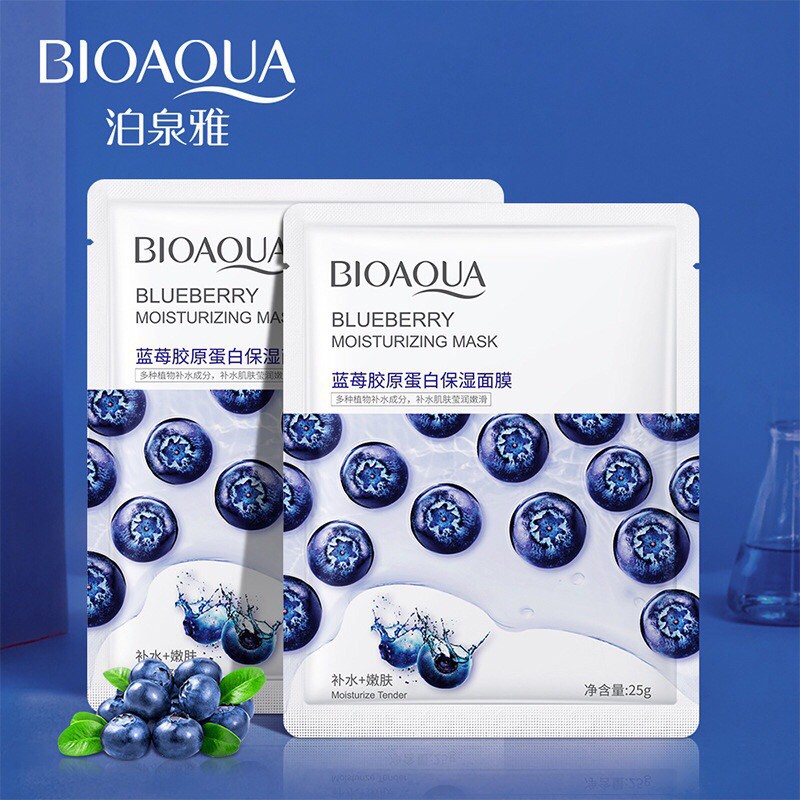 💦Mặt nạ việt quất 💦cấp ẩm dưỡng trắng da Bioaqua hàng chính hãng