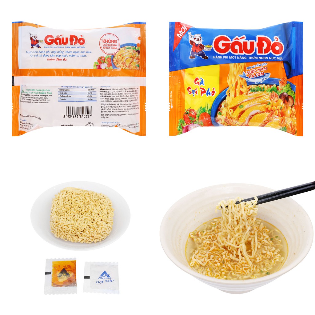 THÙNG MÌ ĂN LIỀN GẤU ĐỎ ĐỦ VỊ 30 GÓI x 63G | BigBuy360 - bigbuy360.vn