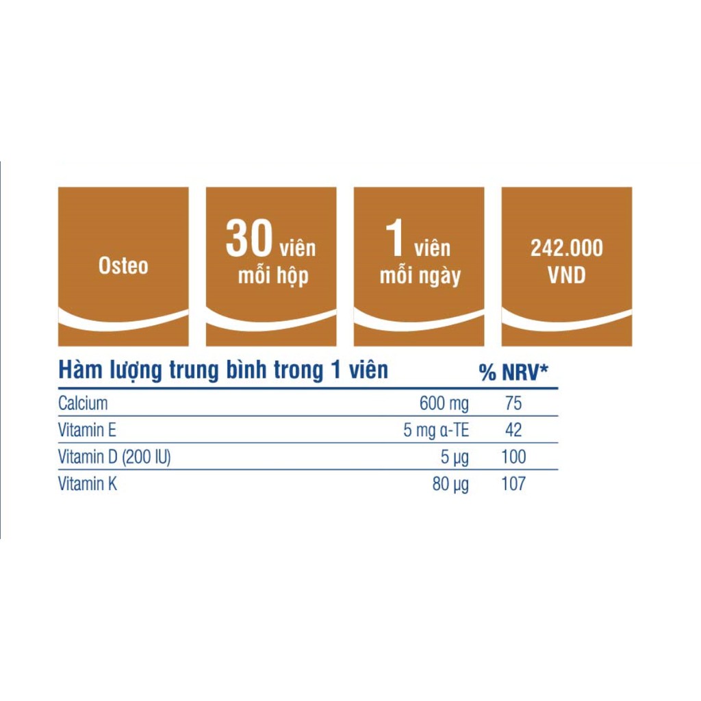 Viên uống bổ sung canxi EuRho Vital Calcium 600 | Thế Giới Skin Care