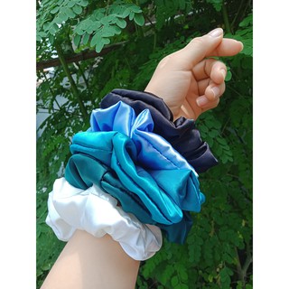 {Ảnh thật} cột tóc vải scrunchies von lụa ánh kim mềm xịn