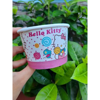 Set 50 cốc giấy đựng kem nắp cầu