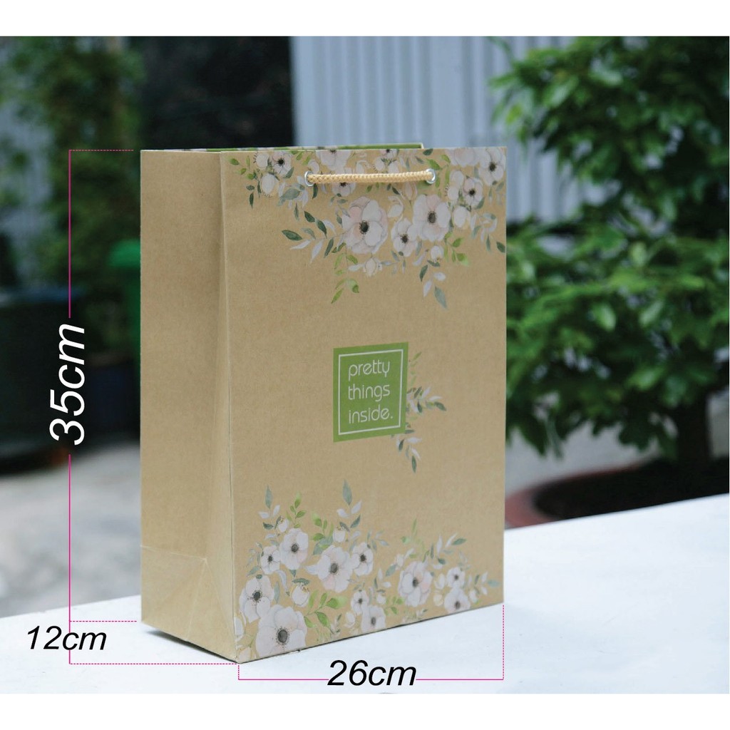 Mộc - mẫu 22 COMBO 10 Túi giấy đựng quần áo  quà tặng size 35cm x 26cm x 12cm