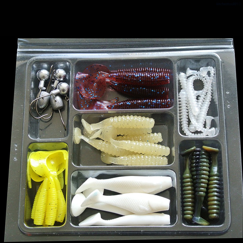 Bộ Mồi Câu Cá Giả Bằng Cao Su Kèm Lưỡi Câu Sống Động Dùng Để Câu Cá