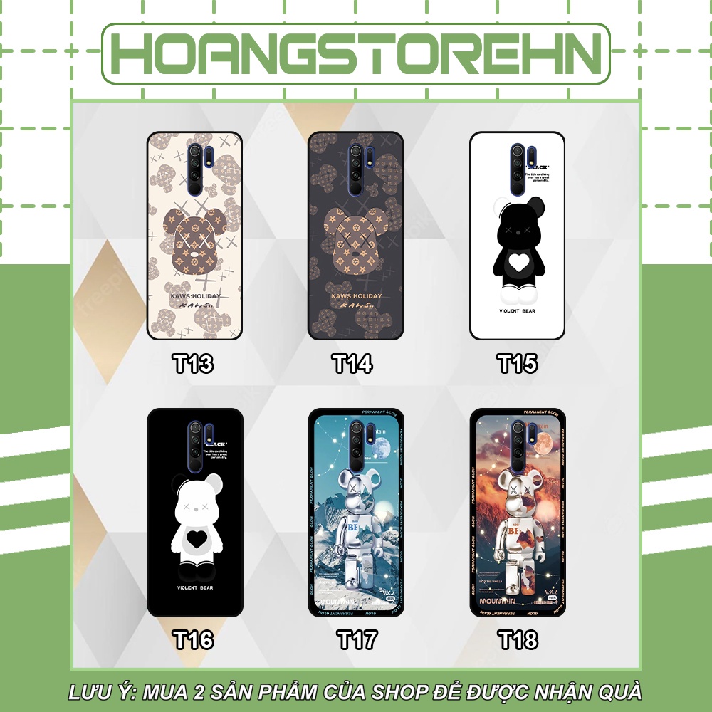 Ốp Xiaomi Redmi 9 in hình họa tiết Mountain, Be@rbrick dễ thương (T13 - T18)