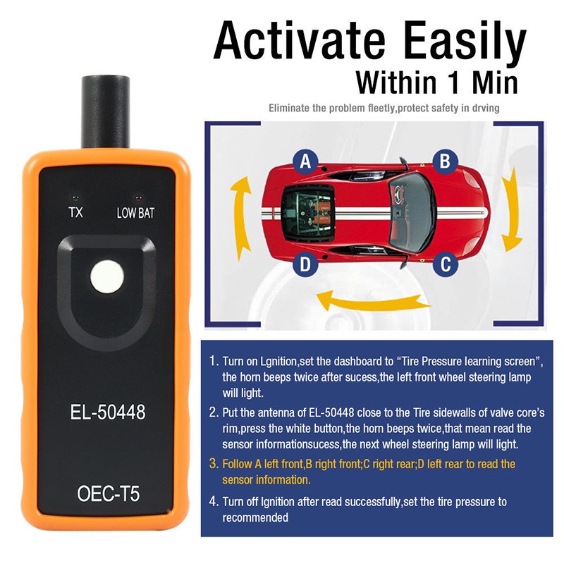 [bigapple]EL-50448 TPMS Relearn Tool Auto Car Tire Pressure Sensor For GM Vehicles adore