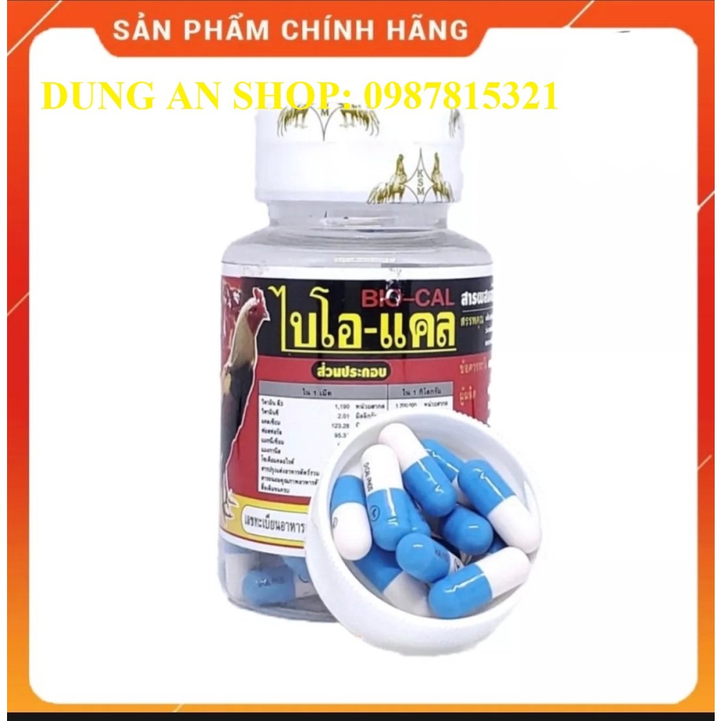 BIO CAL: Bổ Xương Gân Gối cho gà đá - bổ sung Canxi cho gà chọi, gà nòi, gà tre. 1 HỘP 100 VIÊN
