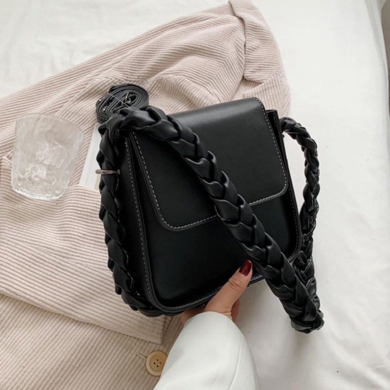 0Túi đeo vai kẹp nách, túi đeo chéo nữ dây đan dễ thương đi chơi phong cách Hàn Quốc