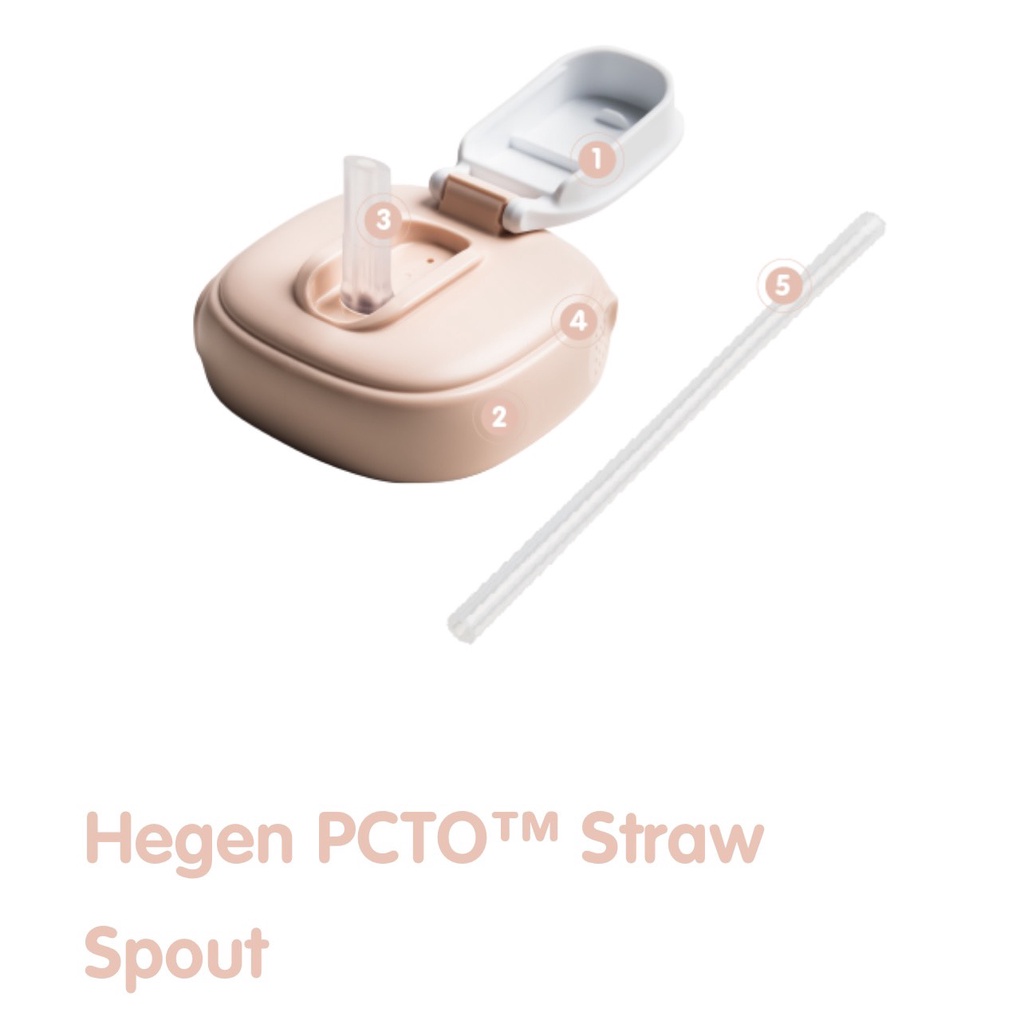 Bình tập hút Hegen, Bộ phụ kiện tập hút hegen,Bình sữa hegen có ống hút bìnhmàu xanh- hồng- ghi chính hãng