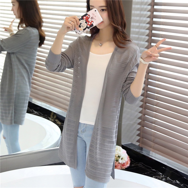 Áo Khoác Cardigan Dáng Dài Chống Nắng Thời Trang Cho Nữ