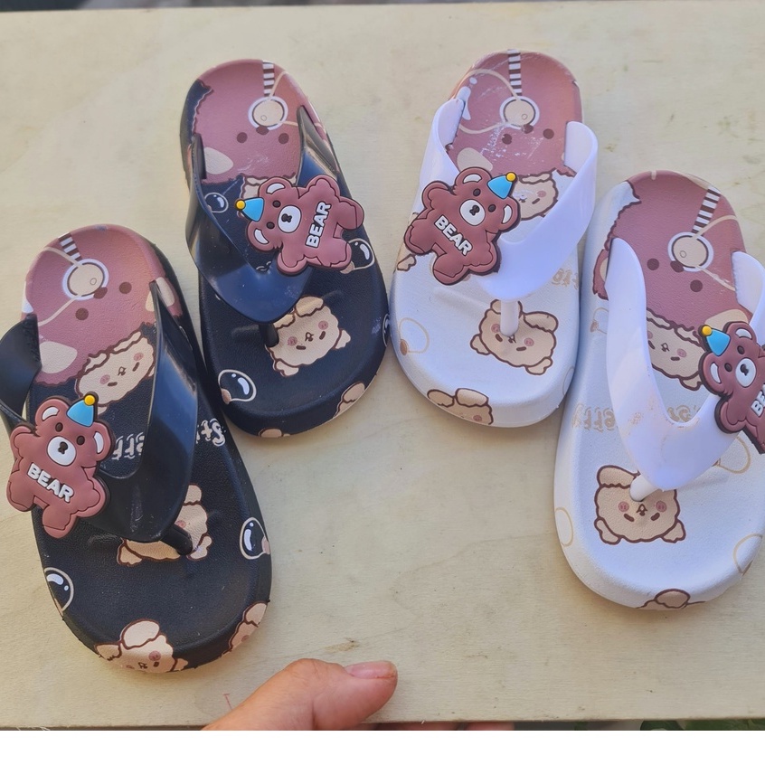 Dép kẹp siêu mềm cho bé trai bé gái hình gấu nâu cute