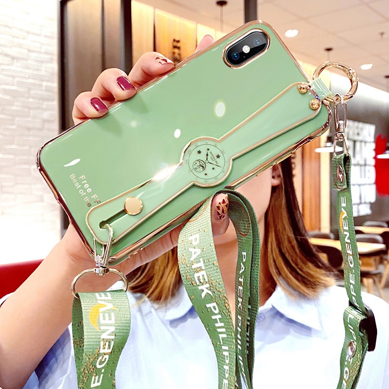 Ốp lưng iphone x xs xr xs max Ốp Điện Thoại Mềm Họa Tiết Kim Cương Có Dây Đeo Cho iphone x xs xr xs max