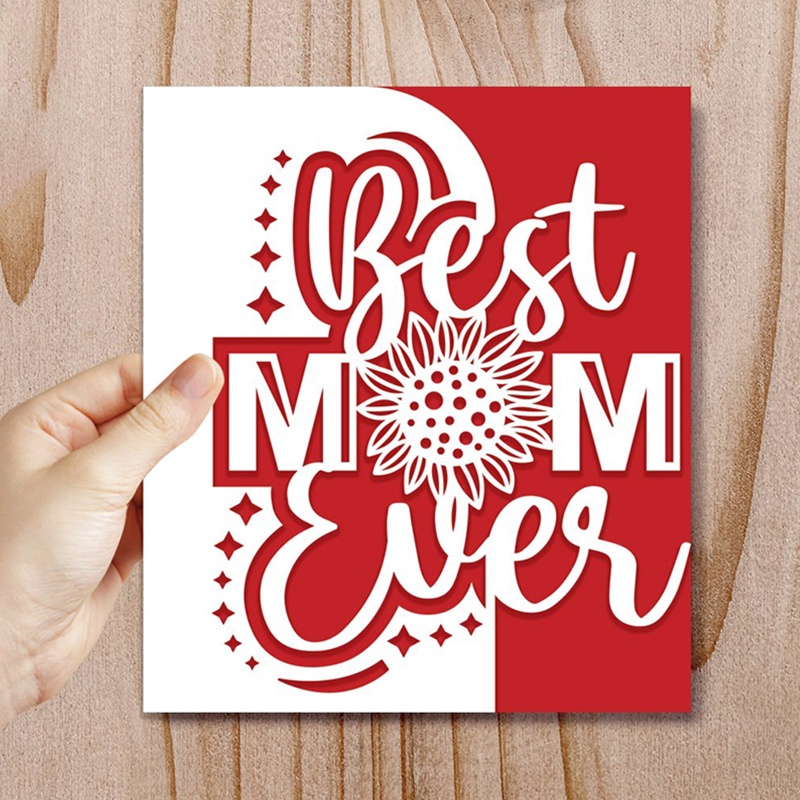 Khuôn Cắt Giấy Làm Từ Kim Loại Hình Chữ Best Mom Ever Trang Trí Scrapbook