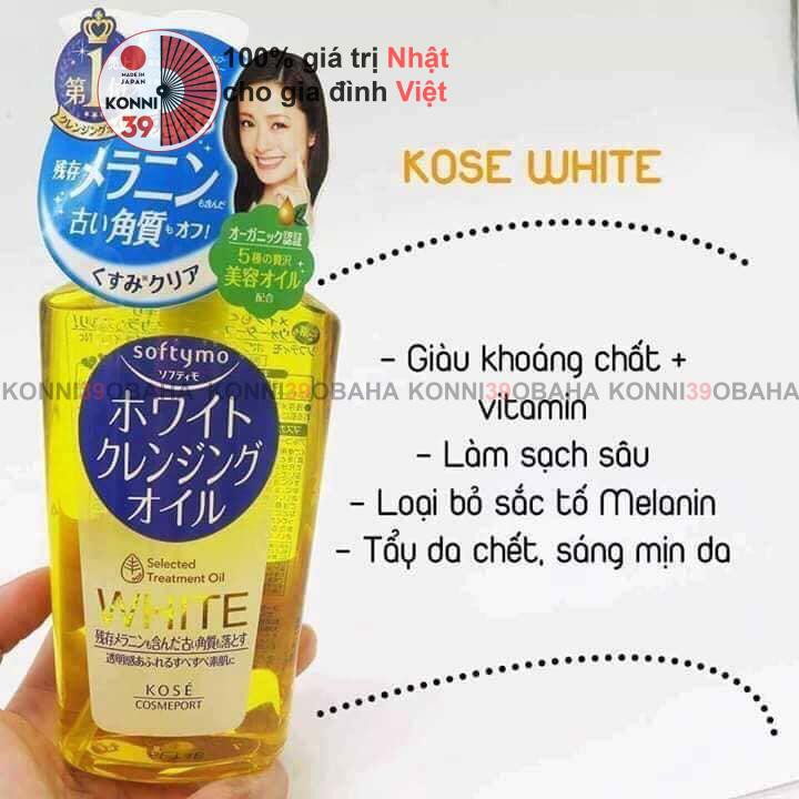 Dầu tẩy trang Kose Softymo White cleansing