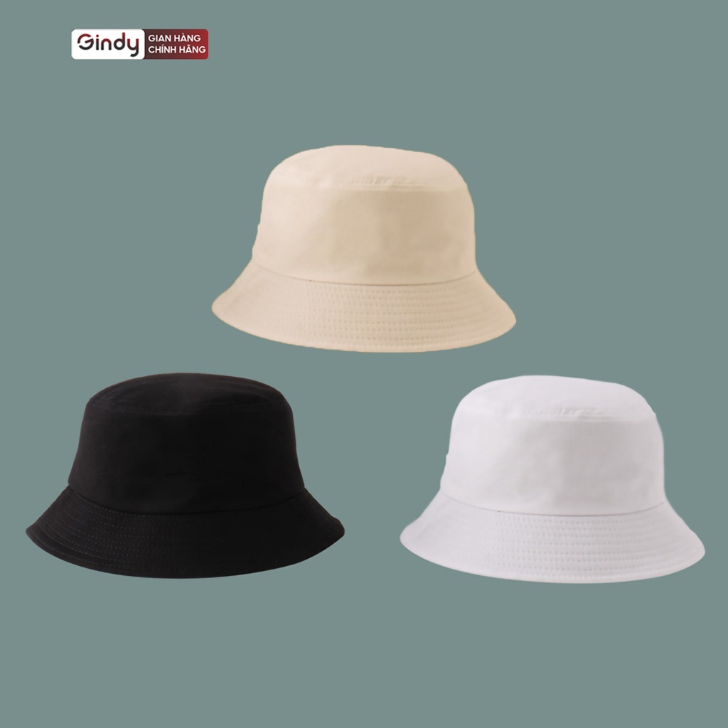 Nón bucket trơn vải kaki nam nữ unisex GINDY phong cách thời trang hàn quốc trơn nhiều màu M001