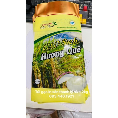 túi đựng gạo tiến vua size 10kg in theo yêu cầu, túi gạo size 10kg in thủ công