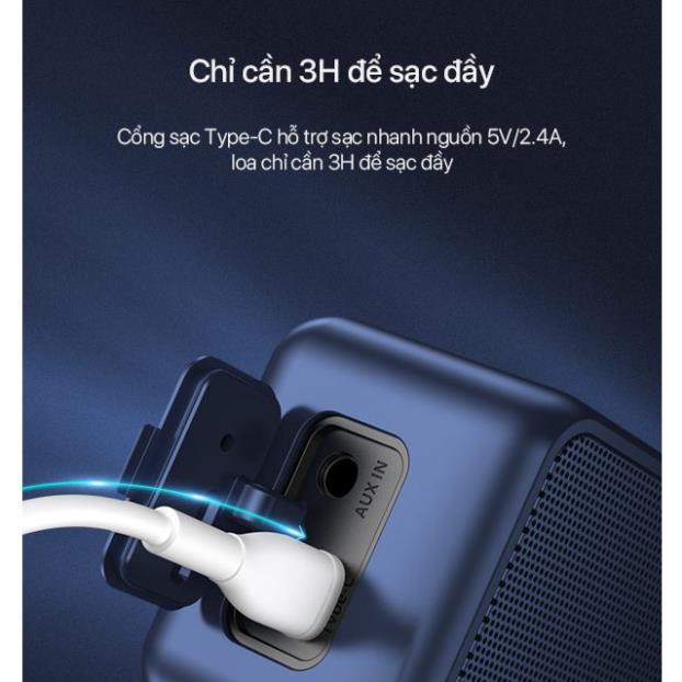 Loa Bluetooth 5.0 VIVAN VS20 Chống Nước IPX7 Công suất 20W Pin 3600mAh Playtime đến 24H Hỗ trợ thẻ Micro SD và cổng AUX