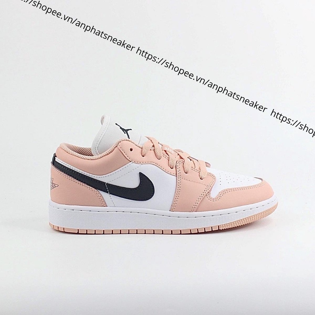 Giày Jordan nữ cổ thấp màu hồng cực xinh, Giày Jordan 1 low nữ màu hường nhạt, Sneaker bóng rổ JD1 pink bản đẹp full box | BigBuy360 - bigbuy360.vn