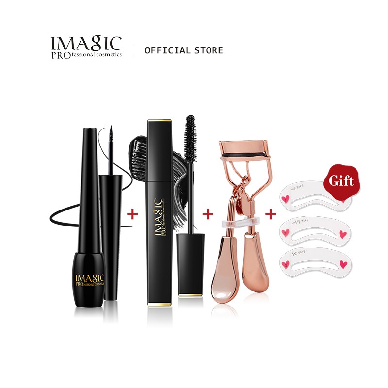 Bộ Mỹ Phẩm Mascara Dạng Lỏng Làm Cong Mi Mắt Bút Và Khuôn Lông Mày IMAGIC