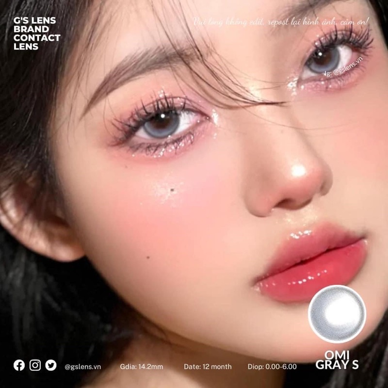 KÍNH ÁP TRÒNG LUNA EYES SIZE NHỎ 14.0mm , 671 GRAY, hsd 6 tháng kể từ ngày mở nắp