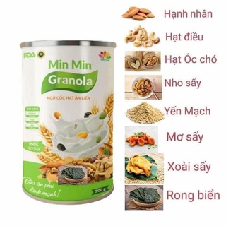 Ngũ cốc hạt ăn liền min min granola ,ngũ cốc hạt ăn liền granola min min 500gr