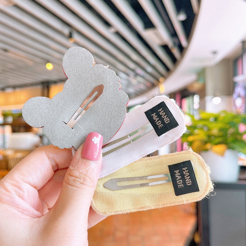 5 kẹp tóc phối lông nhiều màu họa tiết thời trang thu đông cho bé