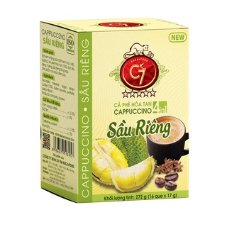Cà phê hòa tan sầu riêng 4in1 con chồn vàng c7 - durian instant coffee - hộp 16gói x 17gr