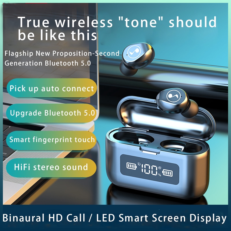 Tai nghe Bluetooth F9 hỗ trợ chống tiếng ồn tích hợp Microphone cho Android IOS