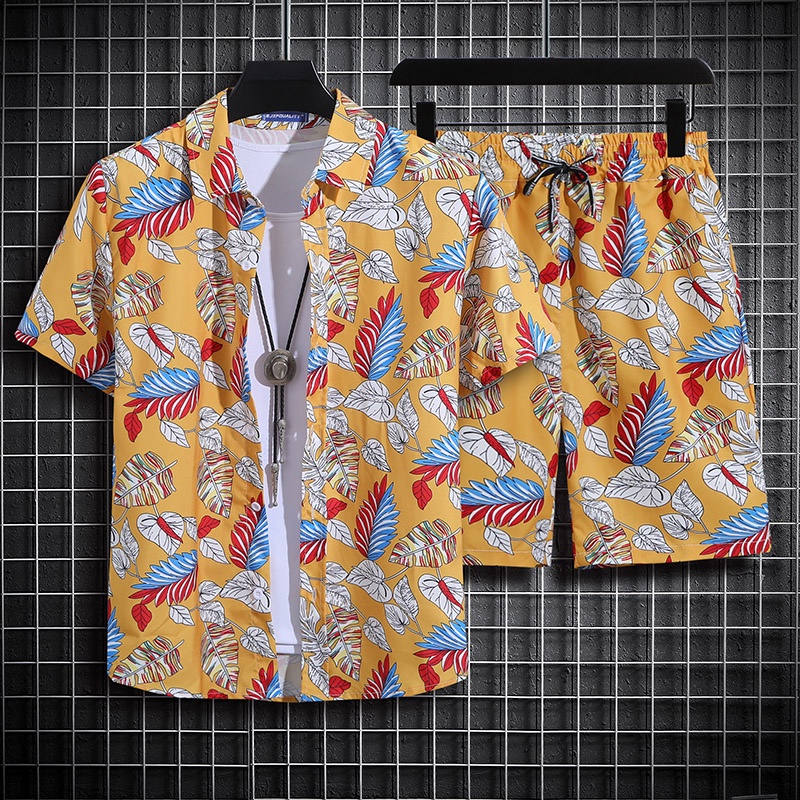 Bộ Áo Sơ Mi Polo Ngắn Tay + Quần Short Cá Tính Dành Cho Nam